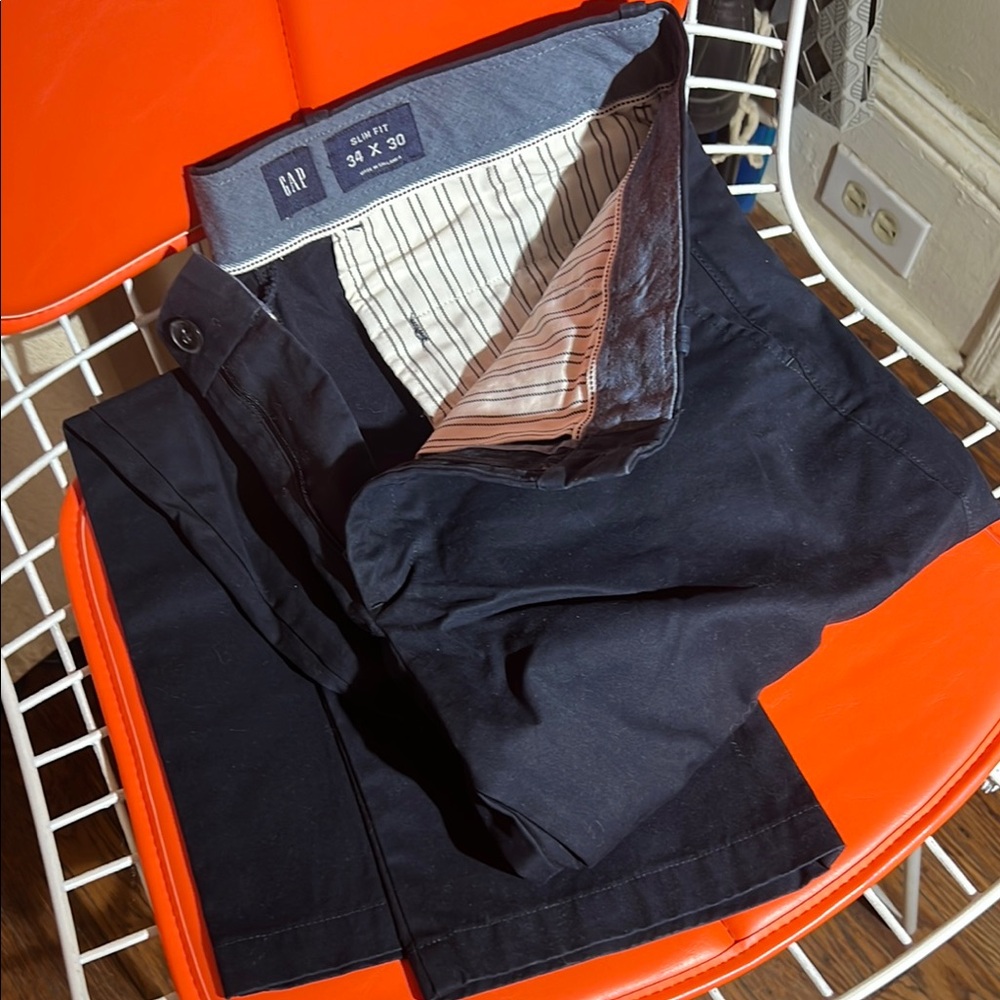 GAP Dark Blue Men's Trousers with Striped Lining 34x30